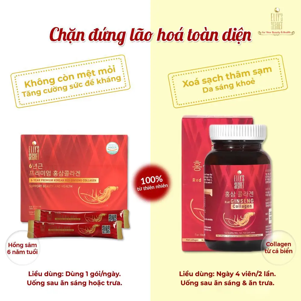 BỘ ĐÔi HỒng SÂm Collagen - ChẶn ĐỨng LÃo HÓa ToÀn DiỆn
