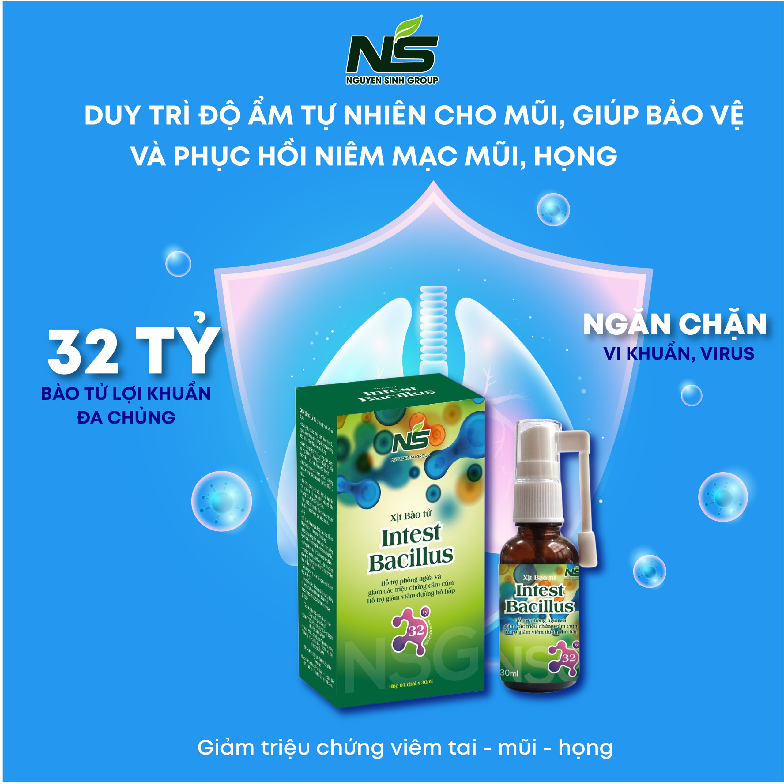 Xịt Bào Tử Intest Bacillus Giữ ẩm Cho Mũi