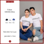 Set Áo Thun Nam Nữ Cặp Đôi Cotton DLINE HAVIAS nam nữ trắng 9Mart.vn