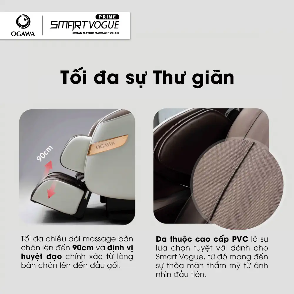 Ghế massage Smart Vogue Prime (OG-5569) Ogawa Malaysia - tối đa sự thư giãn - 9mart.vn