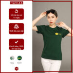 Áo thun LOG HAVIAS Cotton nữ xanh lá cây - 9Mart.vn