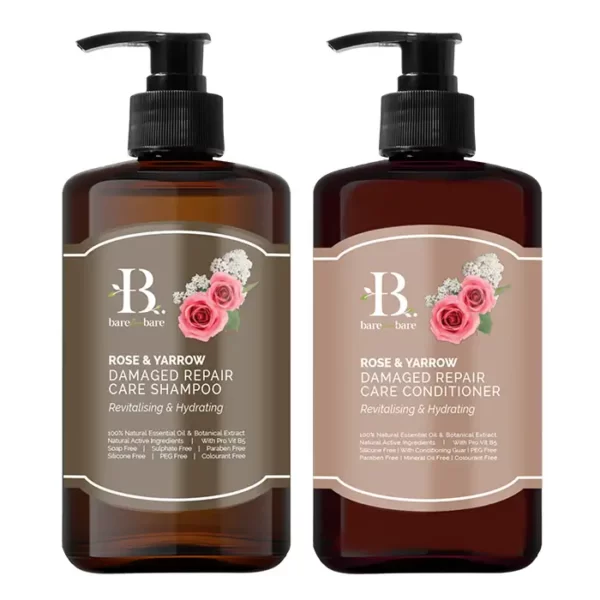 Dầu gội + Dầu xả Bare For Bare - Phục hồi tóc hư tổn 300ml x 2 chai chính hãng giá tốt - 9Mart.vn
