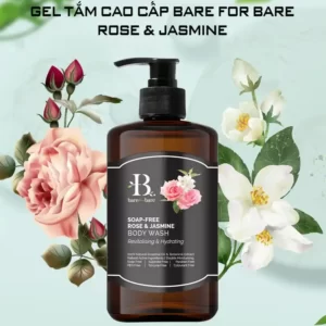 Gel tắm dưỡng ẩm Bare For Bare chính hãng giá tốt - Rose & Jasmine (phục hồi & dưỡng ẩm) - 9Mart.vn