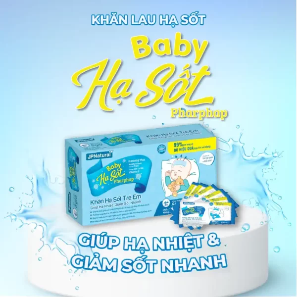 Khăn Lau Hạ Sốt Trẻ Em Baby Hạ Sốt Pharphap - Jp Natural - 9Mart.vn