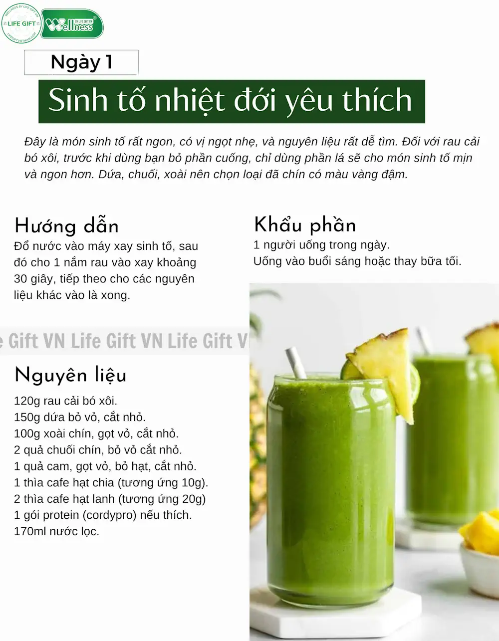 Ngày 1 - Sinh Tố Nhiệt đới Cordypro - 9mart.vn
