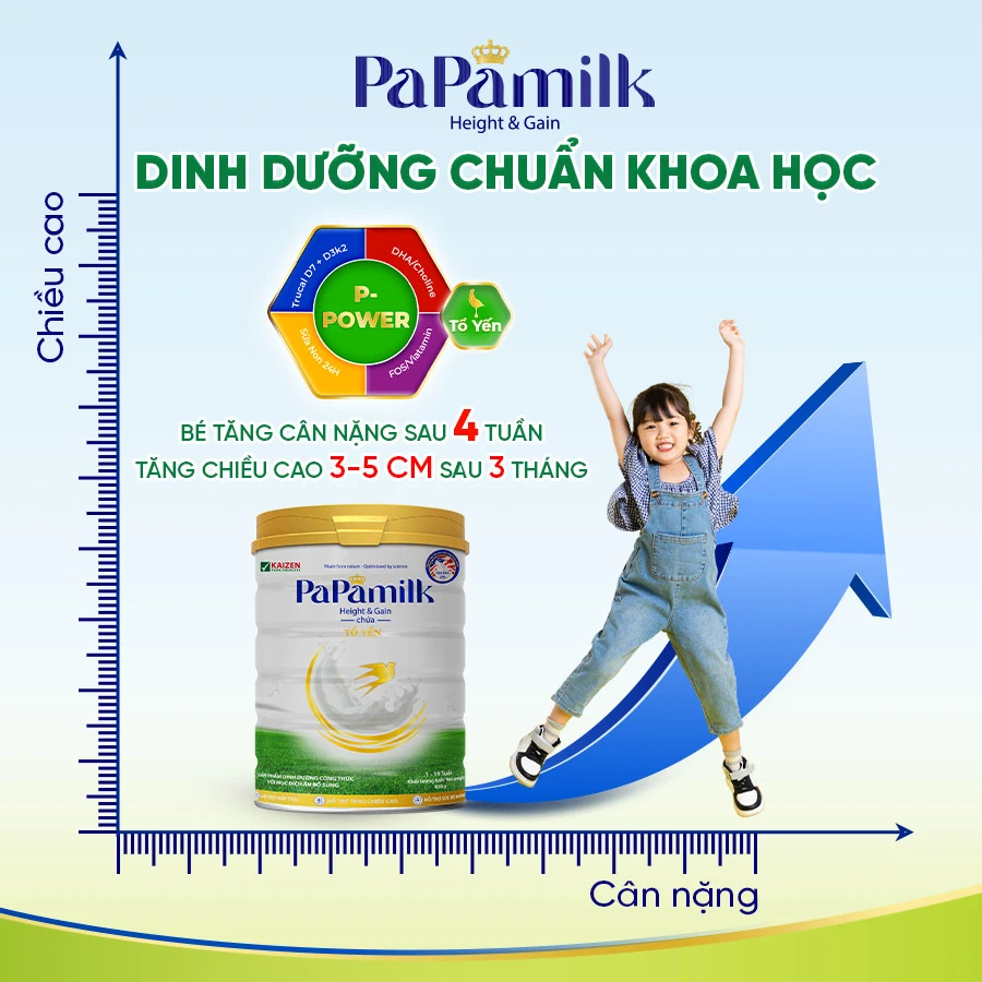 Sữa Non Chứa Tổ Yến Papamilk Height & Gain - Vkaizen - 9mart.vn