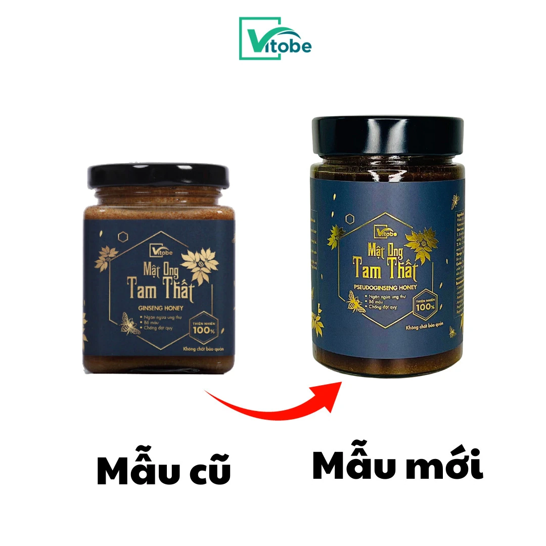 Thông Báo đổi Mẫu Mã Sản Phẩm Mật Ong Tam Thất Bắc Vitobe - 9mart.vn