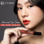 Ảnh Mẫu Son Kem Khoáng C’choi M02 Muddy Red đỏ đất - Mineral Lip Cream - Punar - 9Mart.vn