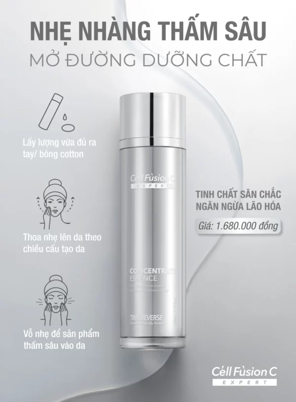 Cách Sử Dụng Tinh Chất Time Reverse Concentrate Essence Cell Fusion C Expert - 9Mart.vn