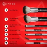 Chi Tiết Từng đầu Cọ Trong Bộ Cọ Trang Điểm Cá Nhân C'choi - Punar - 9Mart.vn