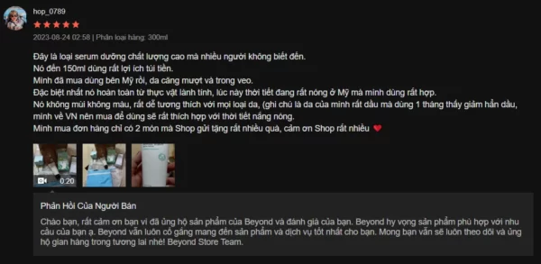 Khách Hàng Review Kem Dưỡng Phục Hồi Da - Review Beyond Angel Aqua Cica Cream Vegan Formula - 9Mart.vn