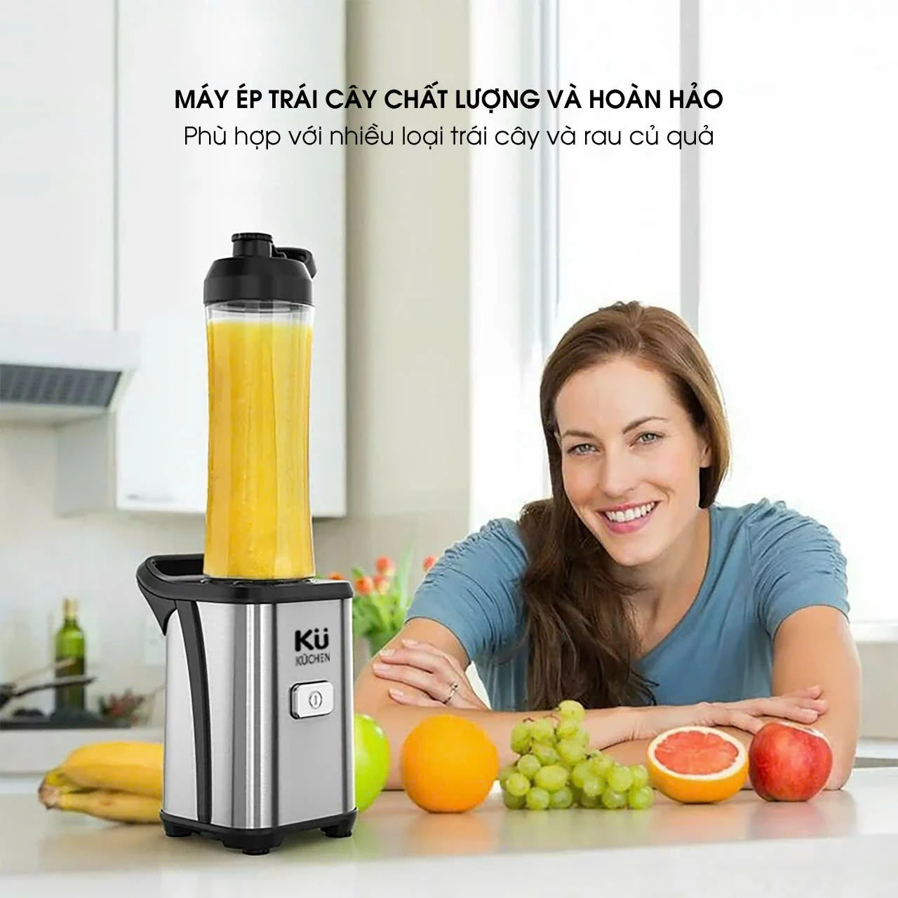 Máy Xay Sinh Tố Mini Kuchen Ku Mb1212 Phù Hợp Với Nhiều Loại Trái Cây Và Rau Củ Quả - 9mart.vn
