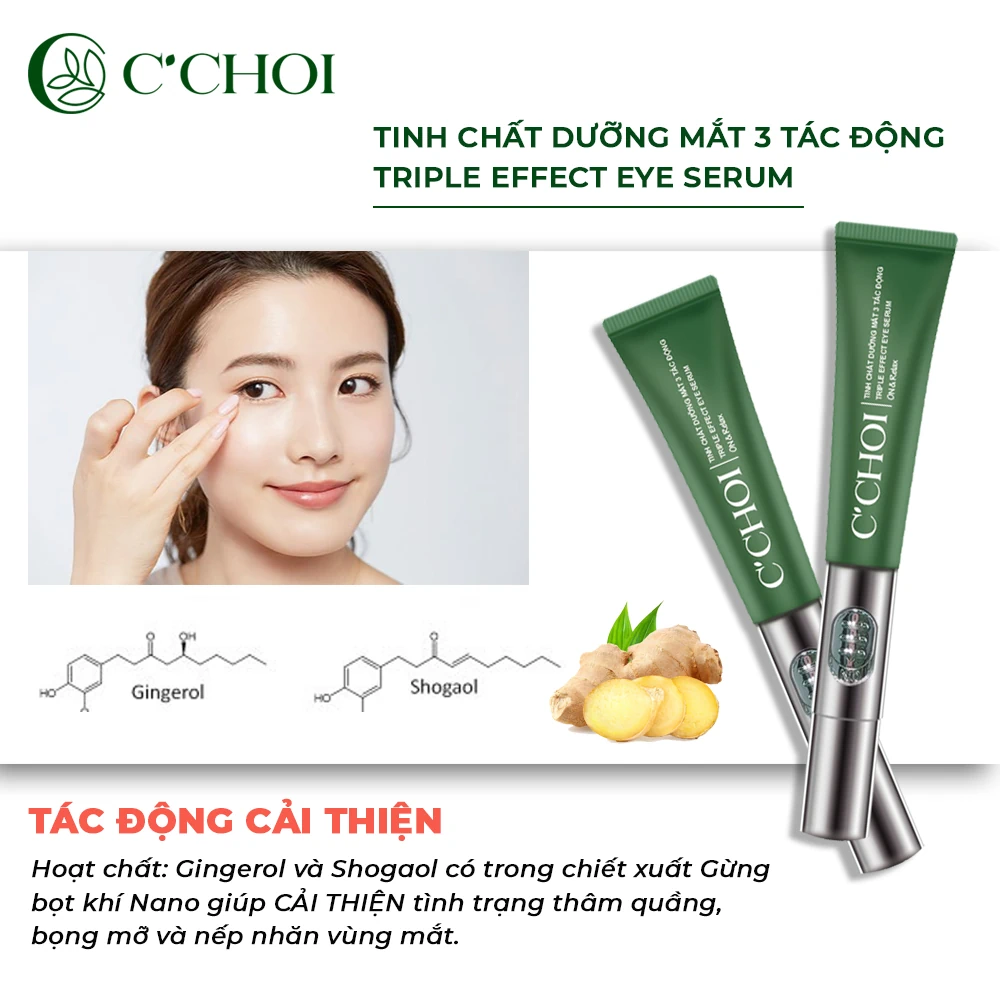 Tinh Chất Dưỡng Mắt 3 Tác động C’choi - Triple Effect Eye Serum - Tác Dụng Của Chiết Xuất Gừng - Punar - 9mart.vn