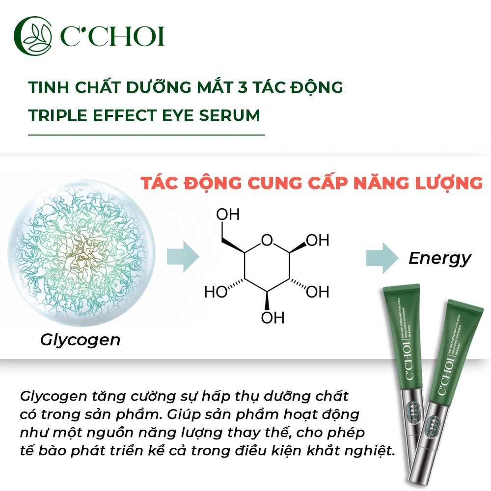 Tinh Chất Dưỡng Mắt 3 Tác động C’choi - Triple Effect Eye Serum - Tác Dụng Của Glycogen - Punar - 9mart.vn