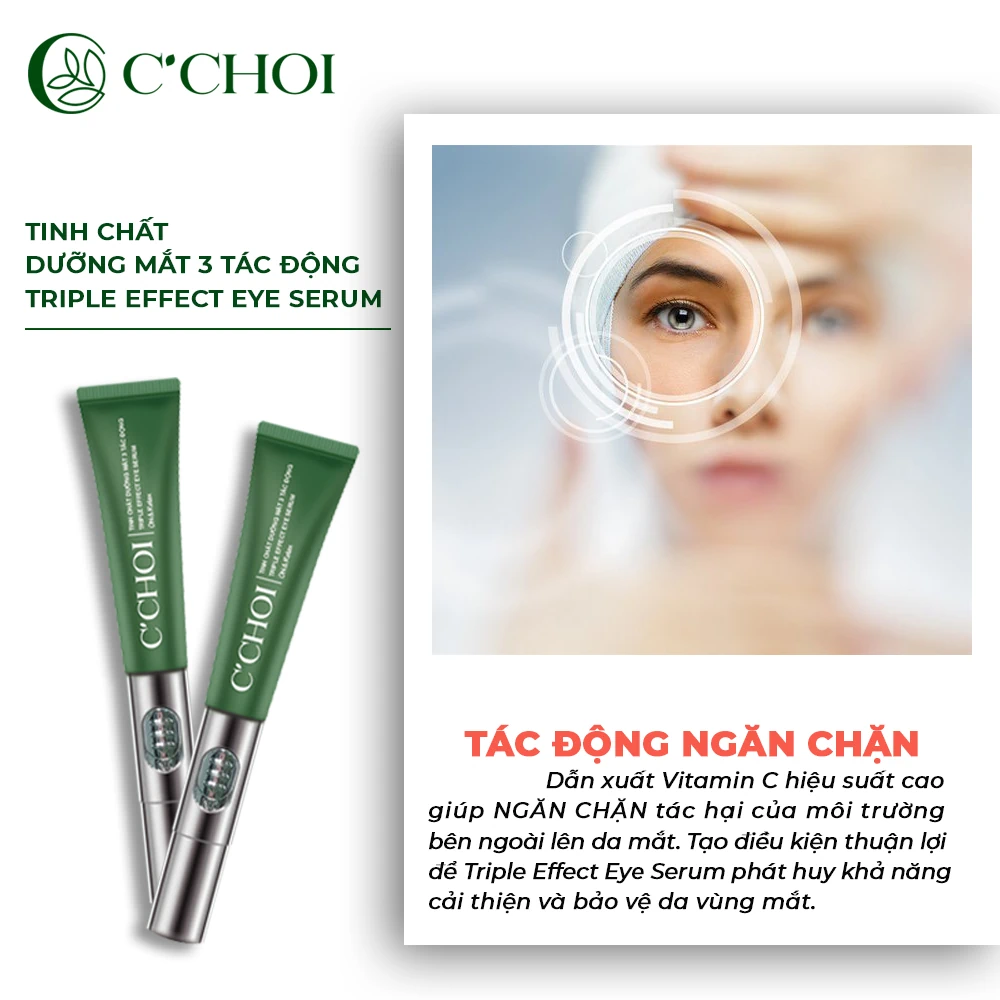 Tinh Chất Dưỡng Mắt 3 Tác động C’choi - Triple Effect Eye Serum - Tác Dụng Của Vitamin C Hiệu Suất Cao - Punar - 9mart.vn