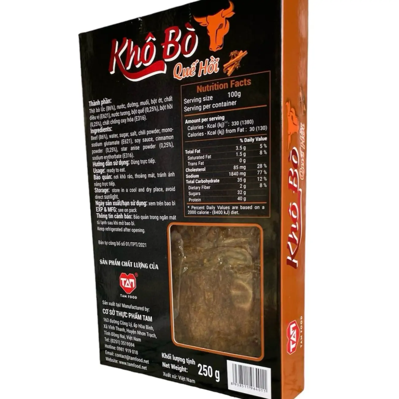 Thông Tin Khô Bò Tam Food Quế Hồi Hộp 250gr - 9mart.vn Thông Tin Khô Bò Tam Food Quế Hồi Hộp 250gr - 9Mart.vn