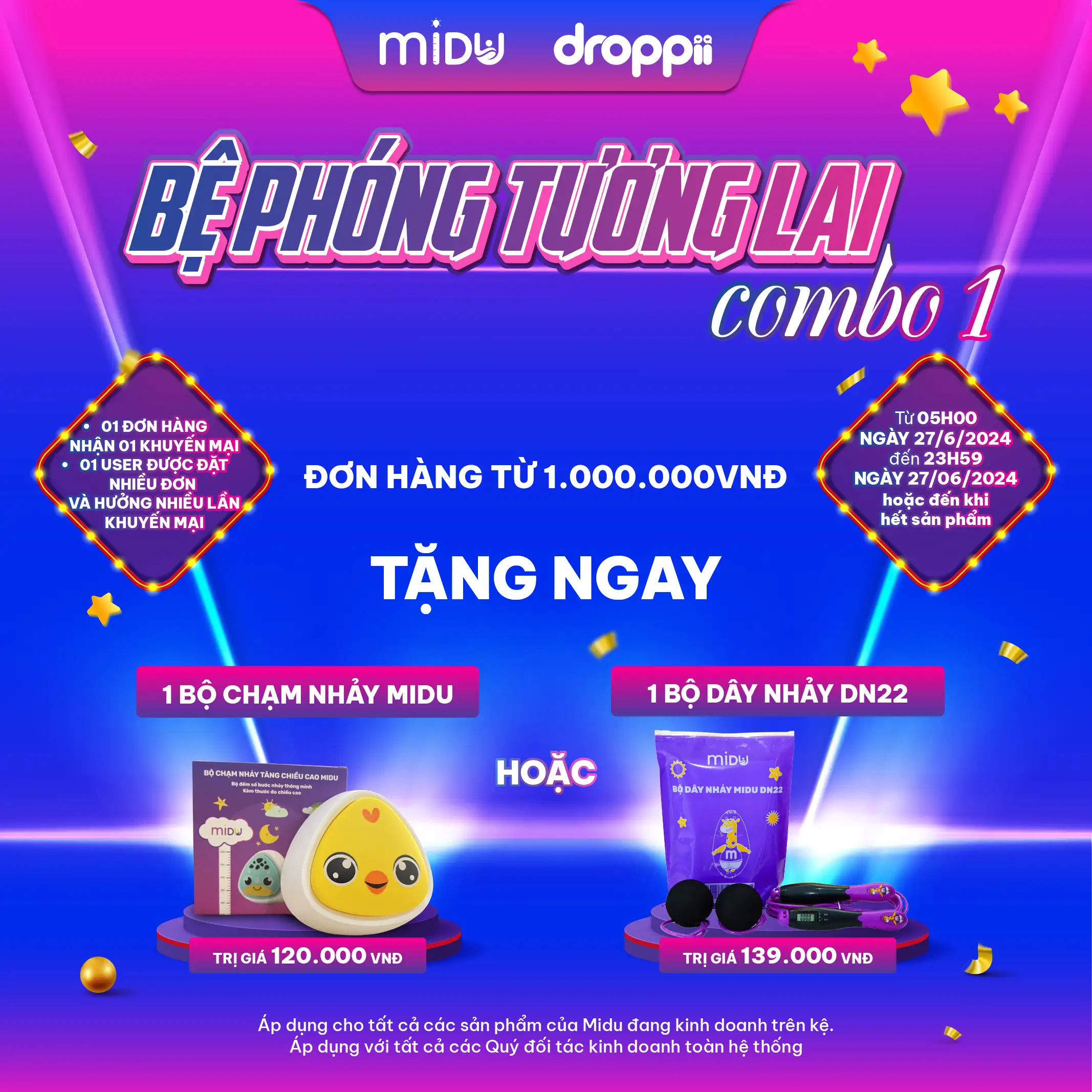 Tặng 1 quà tặng bất kỳ [Mua đơn hàng tối thiểu 1,000,000đ]